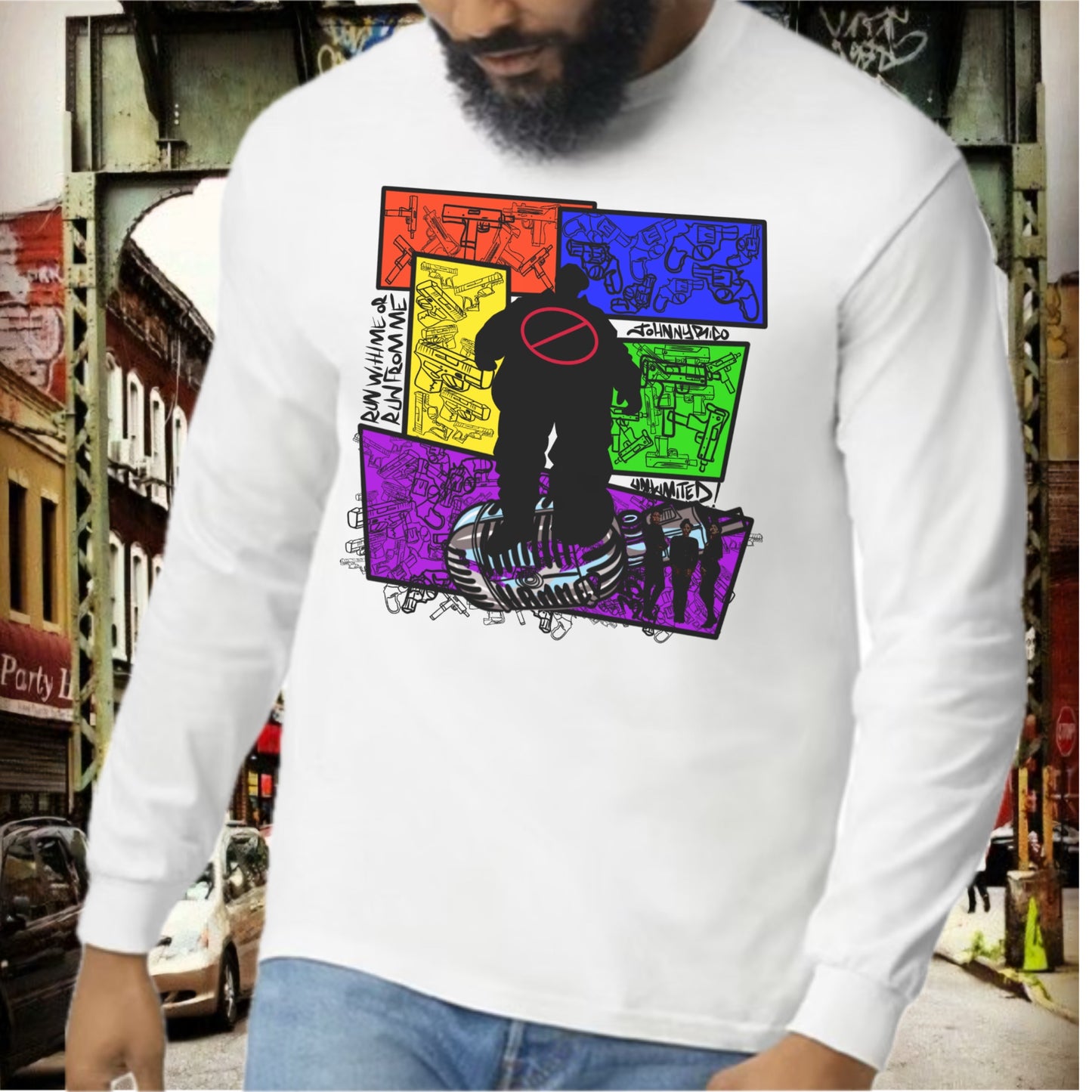 Unisex Heavyweight long sleeve graphic T. Tribute